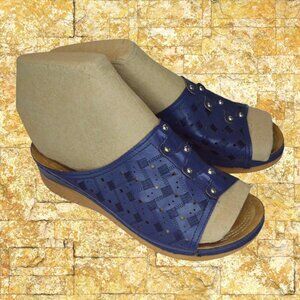 Unbranded Blue Open Toed Boho Sandals Size 38 (US 7.5)